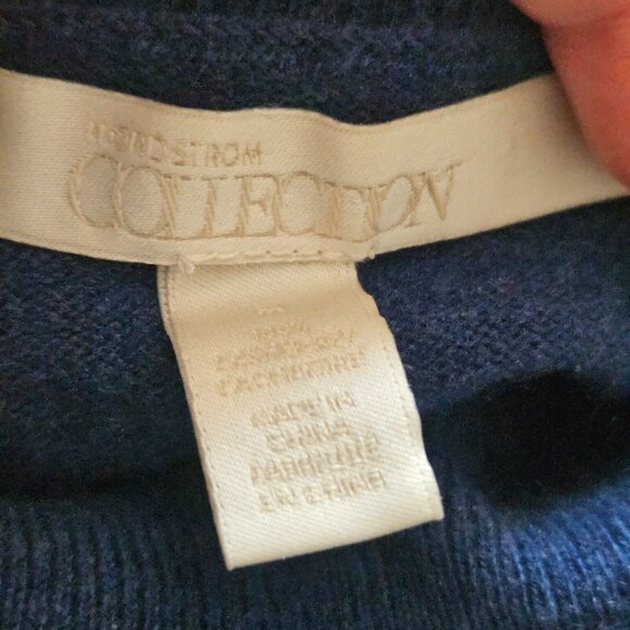 Nordstrom Collection 100% Cashmere Women's Turtleneck Sweater SZ Medium Blue - Picture 5 of 9